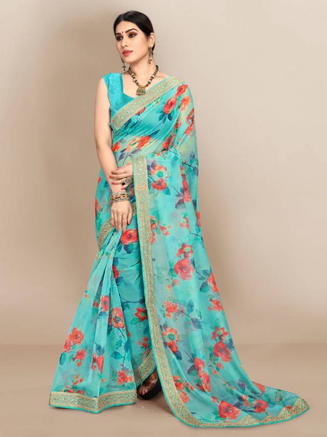 Slyvie 5 Fancy Designer Ethnic Wear Organza Printed Saree Collection